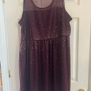 Torrid Burgundy Sleeveless Dress with Sequin Detail